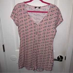 🔥5/$25🔥 Pink Hearts Pajama Romper Size XL by Not A Morning Person